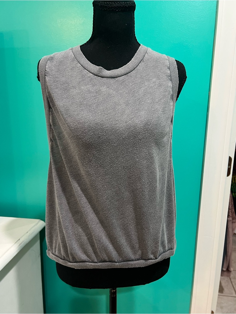 Free People Vintage Wash Gray Sleeveless Knit Tank